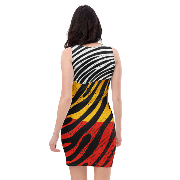 Bodycon Dress Abstract Stripe Print | ARLXUN Bodycon Dress Abstract Stripe Print | ARLXUN
