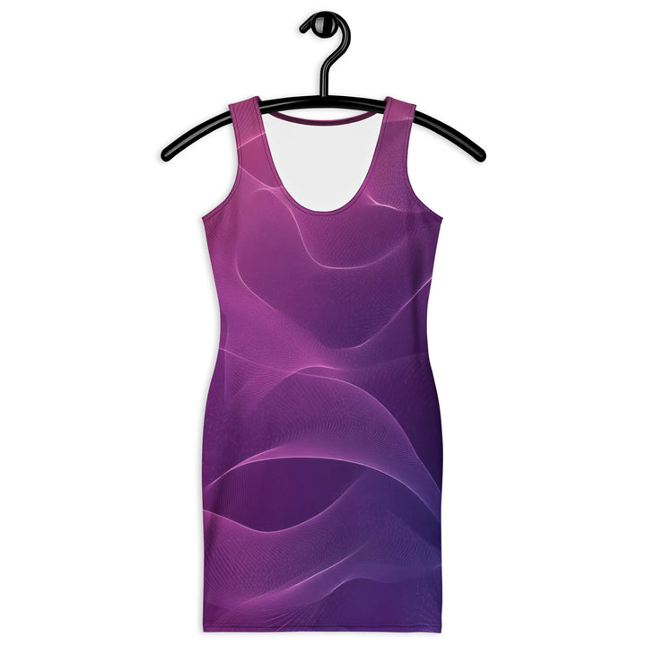 Graphic Bodycon Dress – Purple Gradient Waves Print | ARLXUN