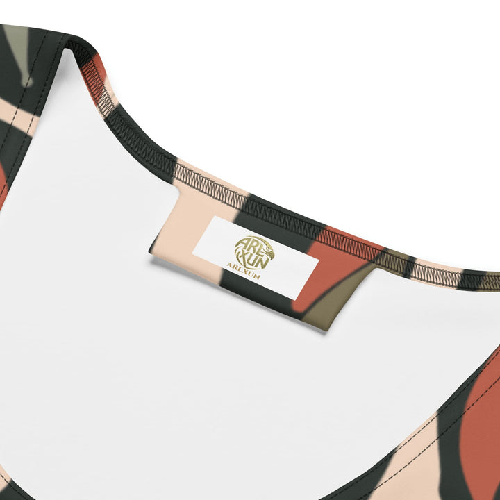 Graphic bodycon dress – abstract organic pattern - sleeveless fitted summer dress for women | ARLXUN