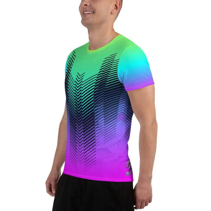 Men’s Athletic T-shirt – Gradient Pulse Print -ARLXUN