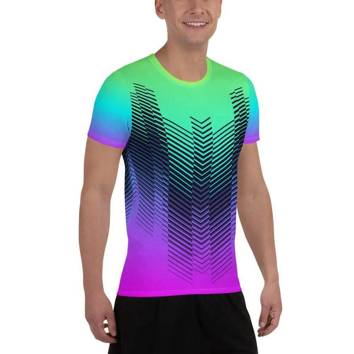 Men’s Athletic T-shirt – Gradient Pulse Print -ARLXUN