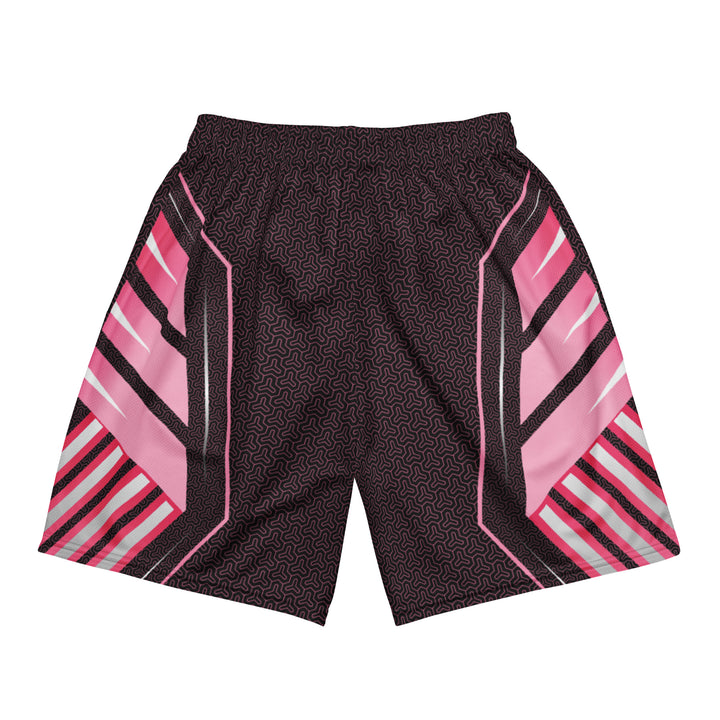 Graphic Sports Shorts – Pink & Black Striped Print | ARLXUN