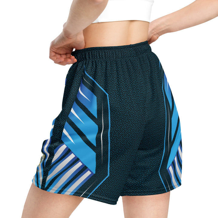 Graphic Sports Shorts – Blue & Black Striped Print | ARLXUN