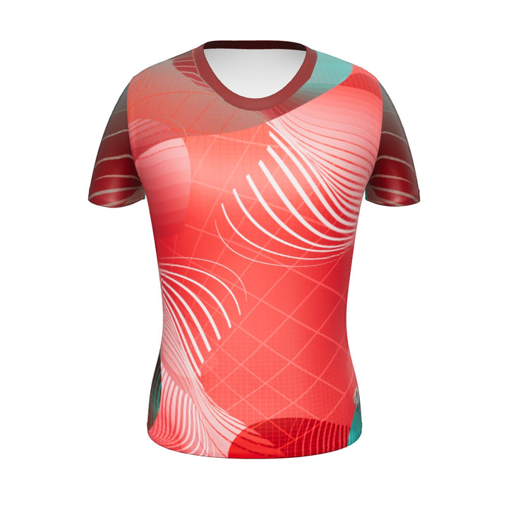 Abstract Red Tech  Women's Athletic T-shirt